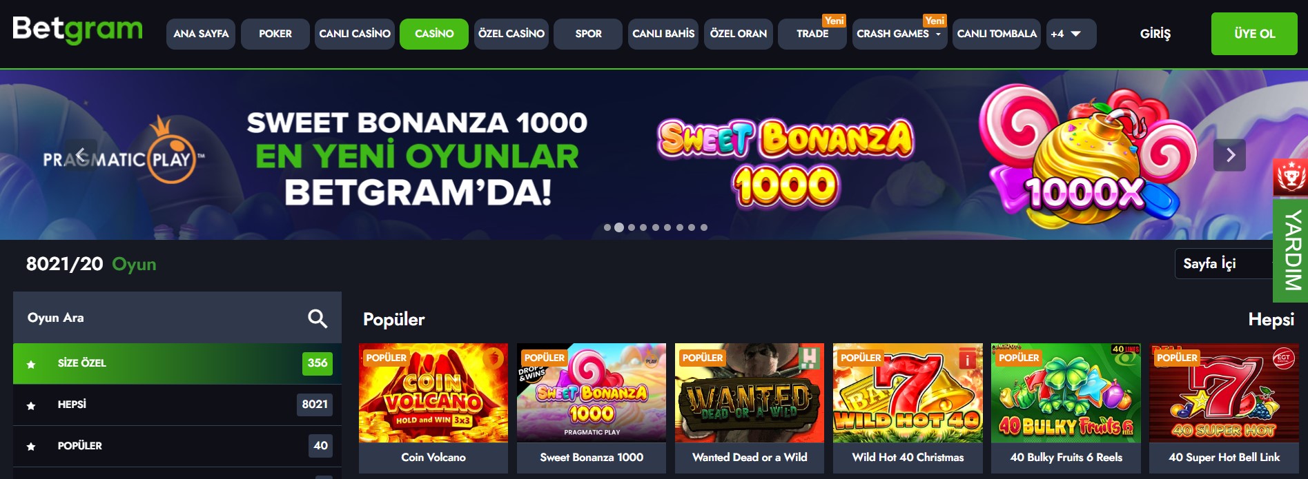 Betgram Casino Oyunu